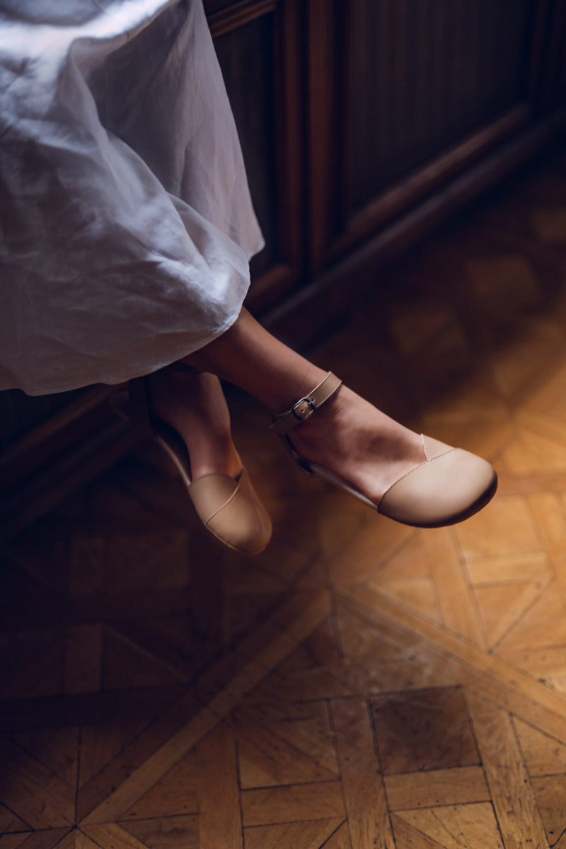 Ahinsa Ballerina Sandals - Beige