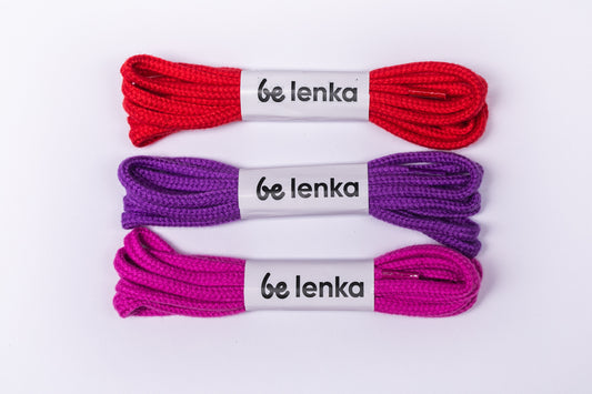 Be Lenka Shoe Laces 3 pack (85cm) - Red, Fuchsia, Purple