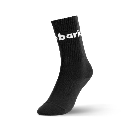 Barebarics Barefoot Socks - Crew - Black/Big logo