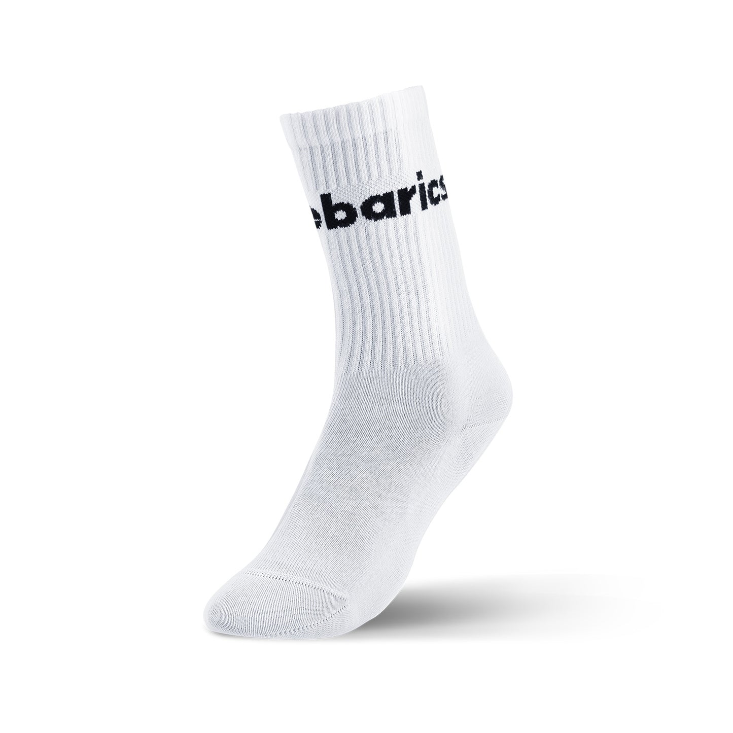 Barebarics Barefoot Socks - Crew - White/Big logo