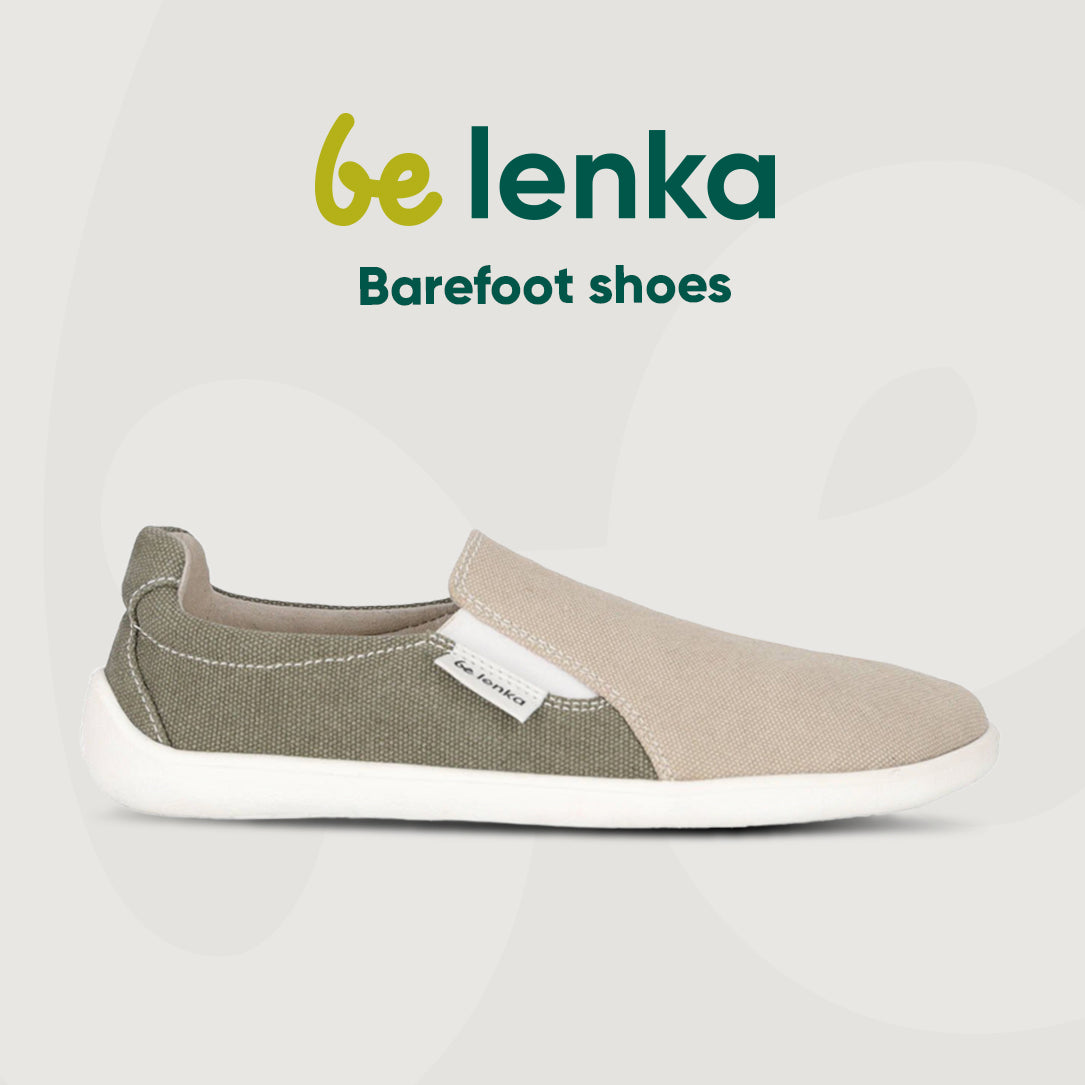Be Lenka Eazy Barefoot Sneakers (Vegan) - Sand & Army Green