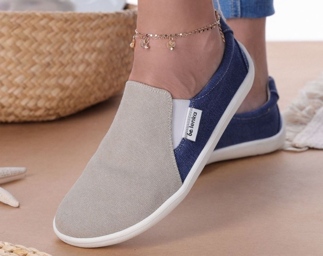 Be Lenka Eazy Barefoot Sneakers (Vegan) - Sand & Blue
