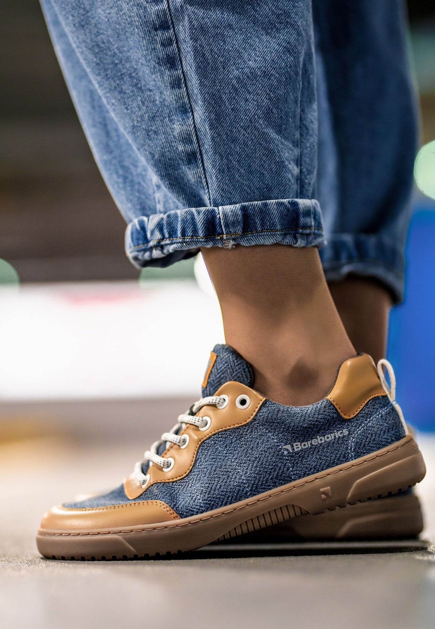 Barebarics Kudos Barefoot Sneakers - Brown & Blue