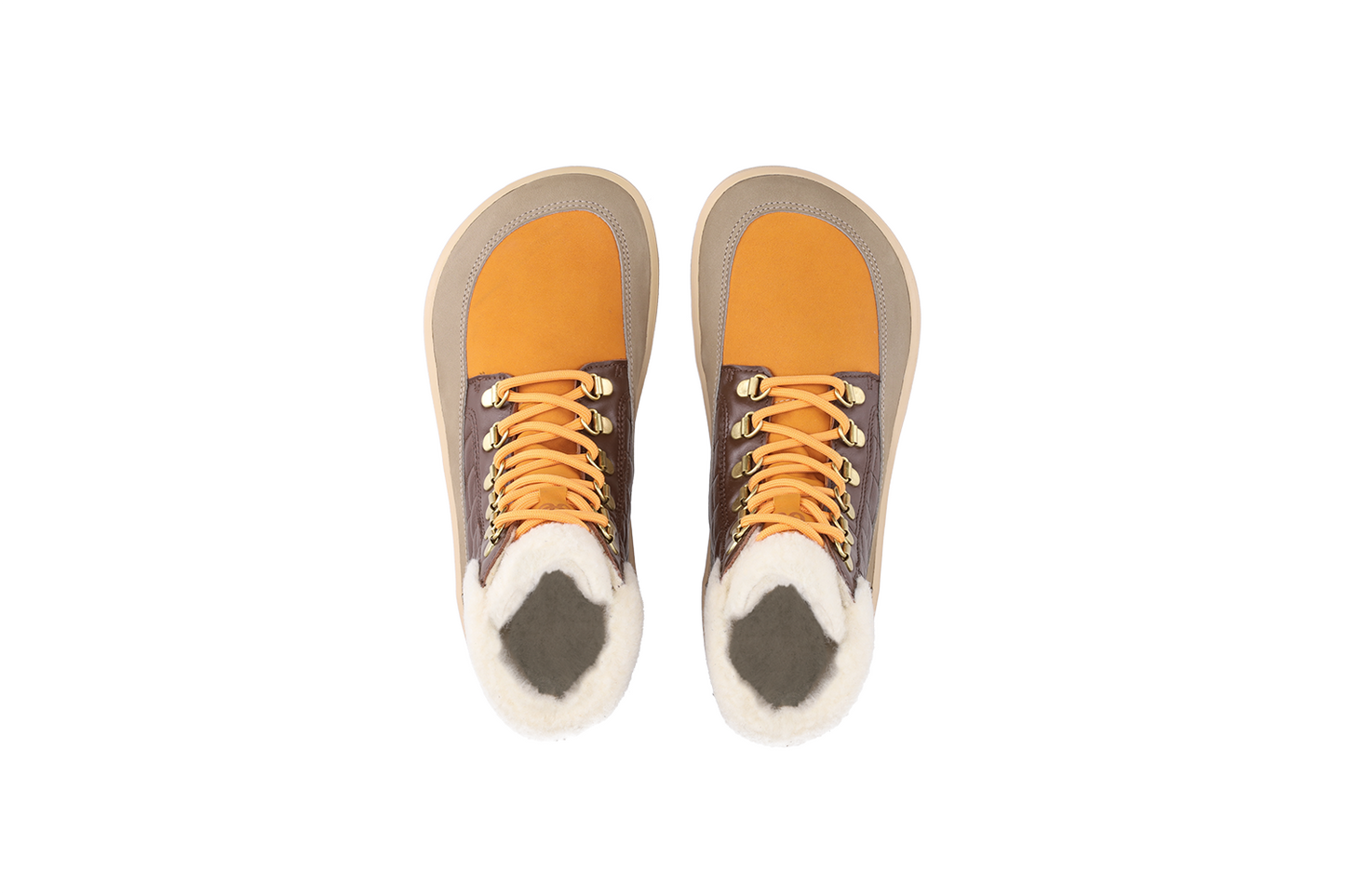 Be Lenka Olivia Barefoot Boots - Taupe, Dark Brown & Orange