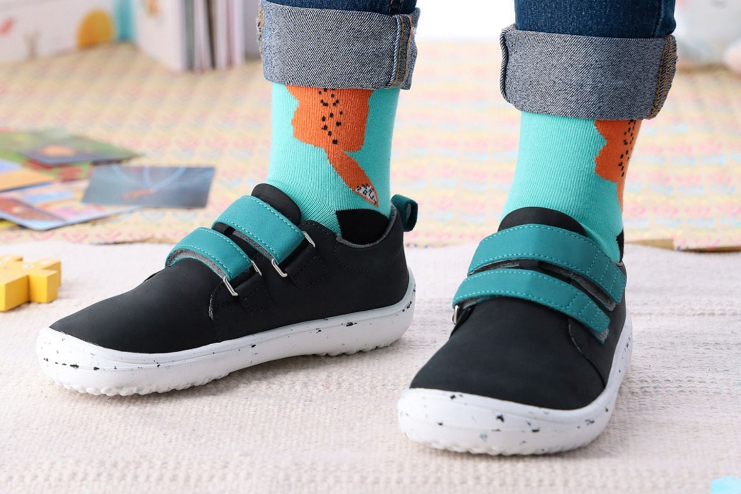 Be Lenka Jolly Kids' Barefoot Sneakers - Black & Green